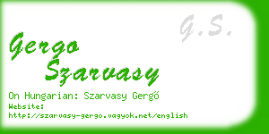 gergo szarvasy business card