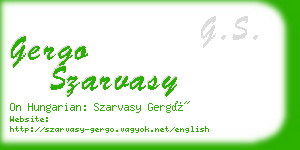 gergo szarvasy business card